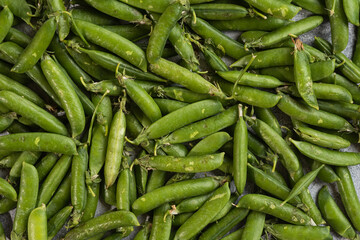 A lot of fresh and tasty green peas. Healthy food