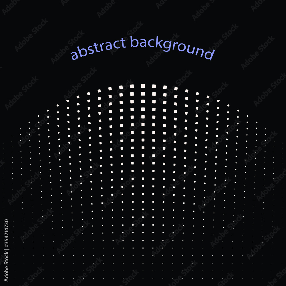 Poster abstract background with squares. halftone dots effect.