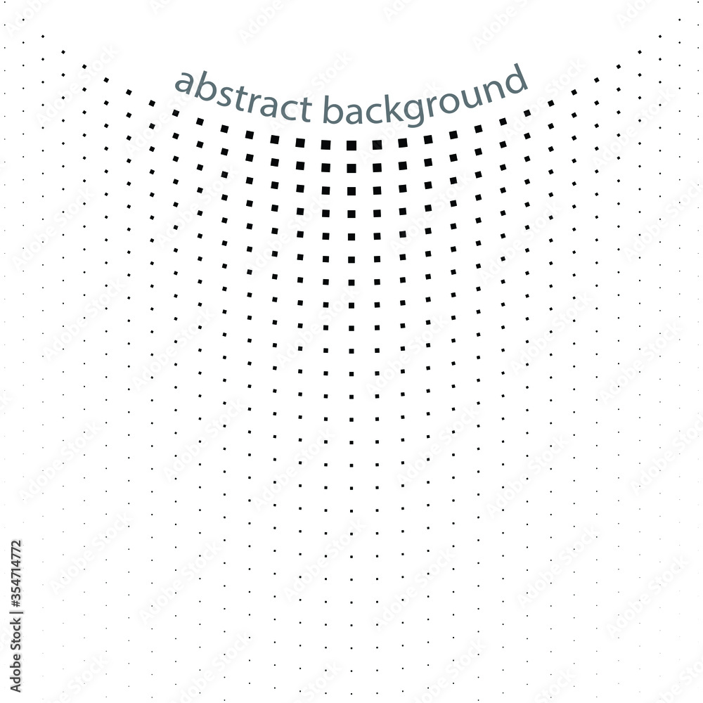 Poster abstract background with squares. halftone dots effect.