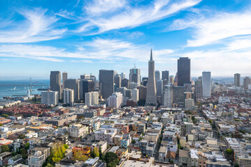 Beautiful panoramic view of San Francisco city  - California - USA