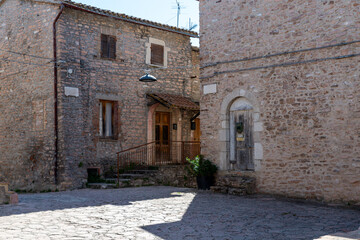 ancient village of macerino located on a mountain