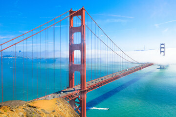 Beautiful view of Golden Gate Bridge - San Francisco, California - USA
