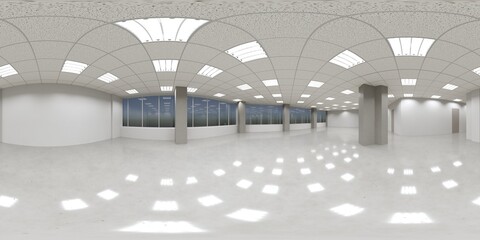 interior visualization, spherical panorama, 3D illustration