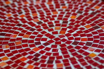 Ceramic glass colorful tiles close-up, abstract texture.Mosaic composition pattern background.