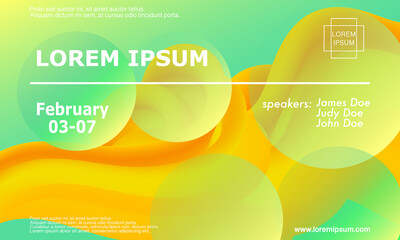 Green Background. Conference Design Template.