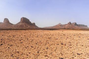 Rock formation in the Sahara / Rock formation in the Sahara, near the salt lake Iriki, Morocco, Africa.