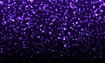 Purple Confetti. Gold Glitter Particles. Vector