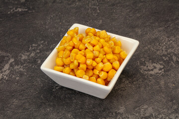 Sweet corn seeds in the bowl