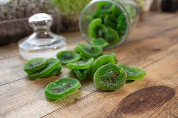Delicious and nutritious candied kiwi. Healthy food
