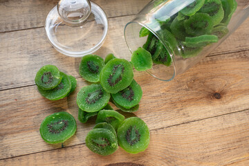 Delicious and nutritious candied kiwi. Healthy food