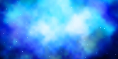 Dark BLUE vector template with neon stars. Modern geometric abstract illustration with stars. Theme for cell phones.