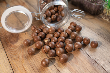 Delicious and nutritious macadam nuts. Healthy food
