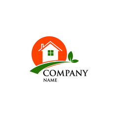 modern home logos with a natural combination. real estate logo vector modern template