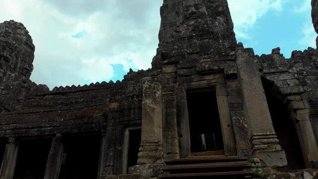 Angkor Wat Temple Complex, Cambodia. Low Angle View of Khmer Empire Ancient Shrine