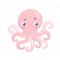 pink cartoon octopus