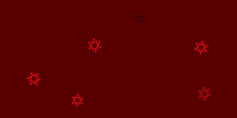 Light red, yellow vector backdrop with virus symbols.