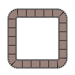 Border from film strips on white background for design. Vintage cinema and photo tape frames. Retro film strips. Vector illustration