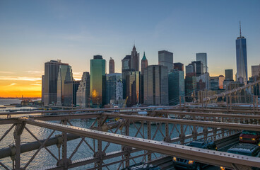 Beautiful view of Brooklyn Bridge - New York, USA