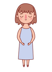 Avatar woman cartoon with brown hair vector design