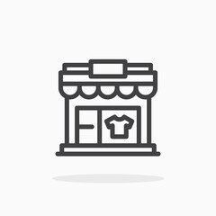 Store icon in line style. Editable stroke.