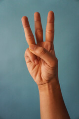 Symbol number three with the right hand