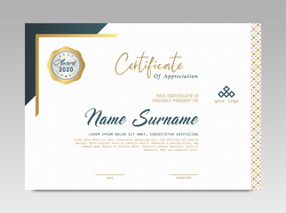 Modern Design Certificate. Certificate template awards diploma background vector modern design simple elegant and luxurious elegant. layout horizontal in A4 size