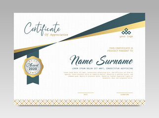 Modern Design Certificate. Certificate template awards diploma background vector modern design simple elegant and luxurious elegant. layout horizontal in A4 size