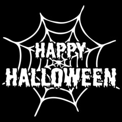 Happy Halloween Design. Holidays Decoration. Web Spider Vector.