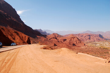 Road to Cafayate, Salta, Argentina with mountains