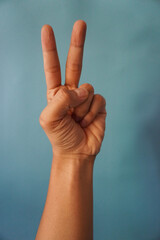 Symbol number two with left hand