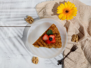 cake with berries on the table