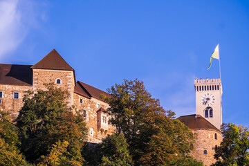 Ljubljana, Burgmauer und Turm