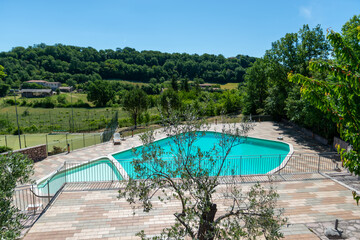 public swimming pool of the flower village in macerino