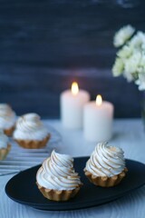 christmas table setting with candles