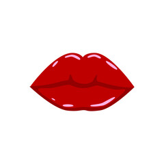 Red woman  lips. Vector illustration.