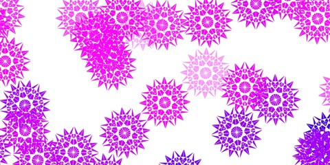 Light Purple vector doodle pattern with flowers.