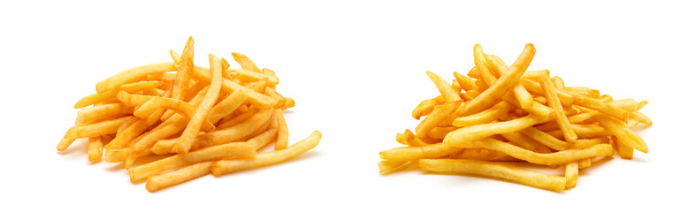 potato fry on white isolated background