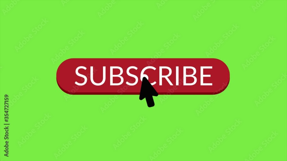 Aufkleber Click on the button with the text Subscribe. 4K. Green background. Hover the mouse over the button