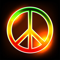 Peace sign light vector