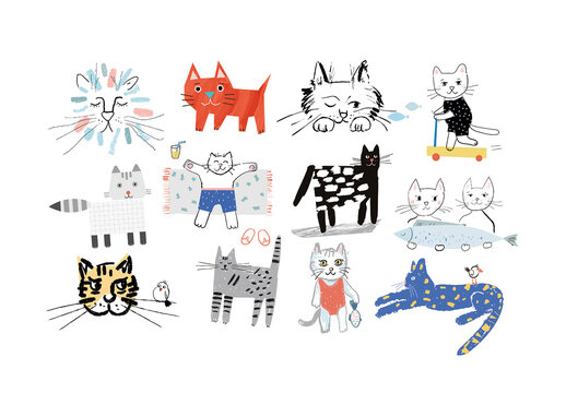 Illustrated Cats Art Kit