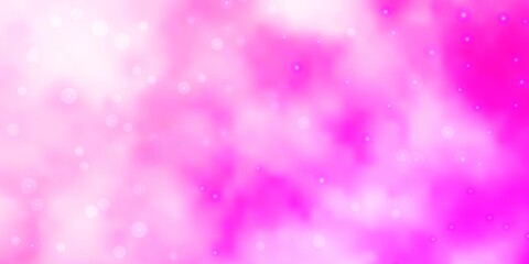 Light Pink, Yellow vector background with small and big stars. Decorative illustration with stars on abstract template. Pattern for websites, landing pages.