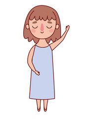 Avatar woman cartoon with brown hair vector design