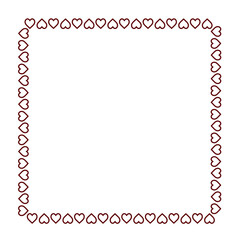 Love ornament. Wedding hearts ornamental, decorative heart border and inlove frame design ornament vector element