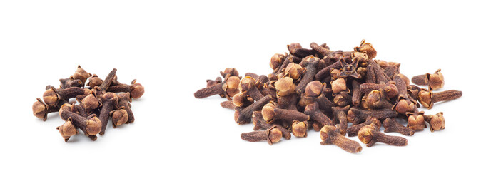 Spice cloves on white background