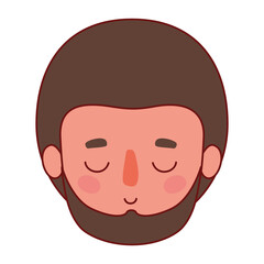 Isolated head man cartoon with beard vector design