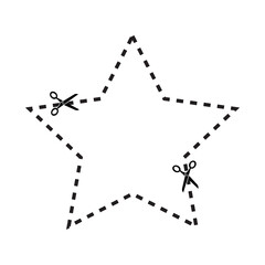 Illustration of a cut out coupon rectangle shape with scissors vector