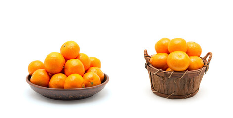 tangerine or mandarin fruit isolated on white background