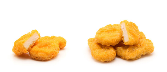 Chicken nuggets isolated on white background