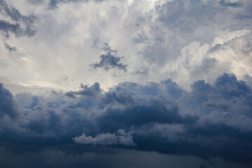 Background texture of dark storm clouds of the sky before a thunderstorm in rainy weather