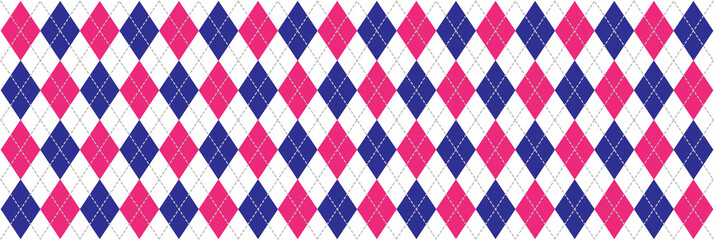 Navy Blue and Bright Pink Argyle Background